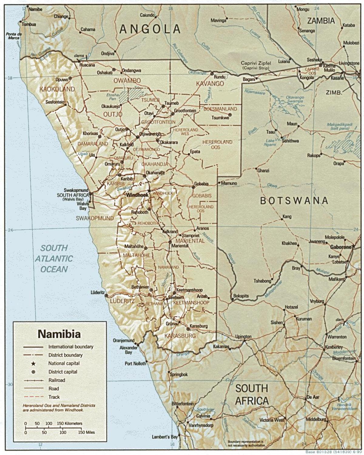 Mapa de Namíbia granja