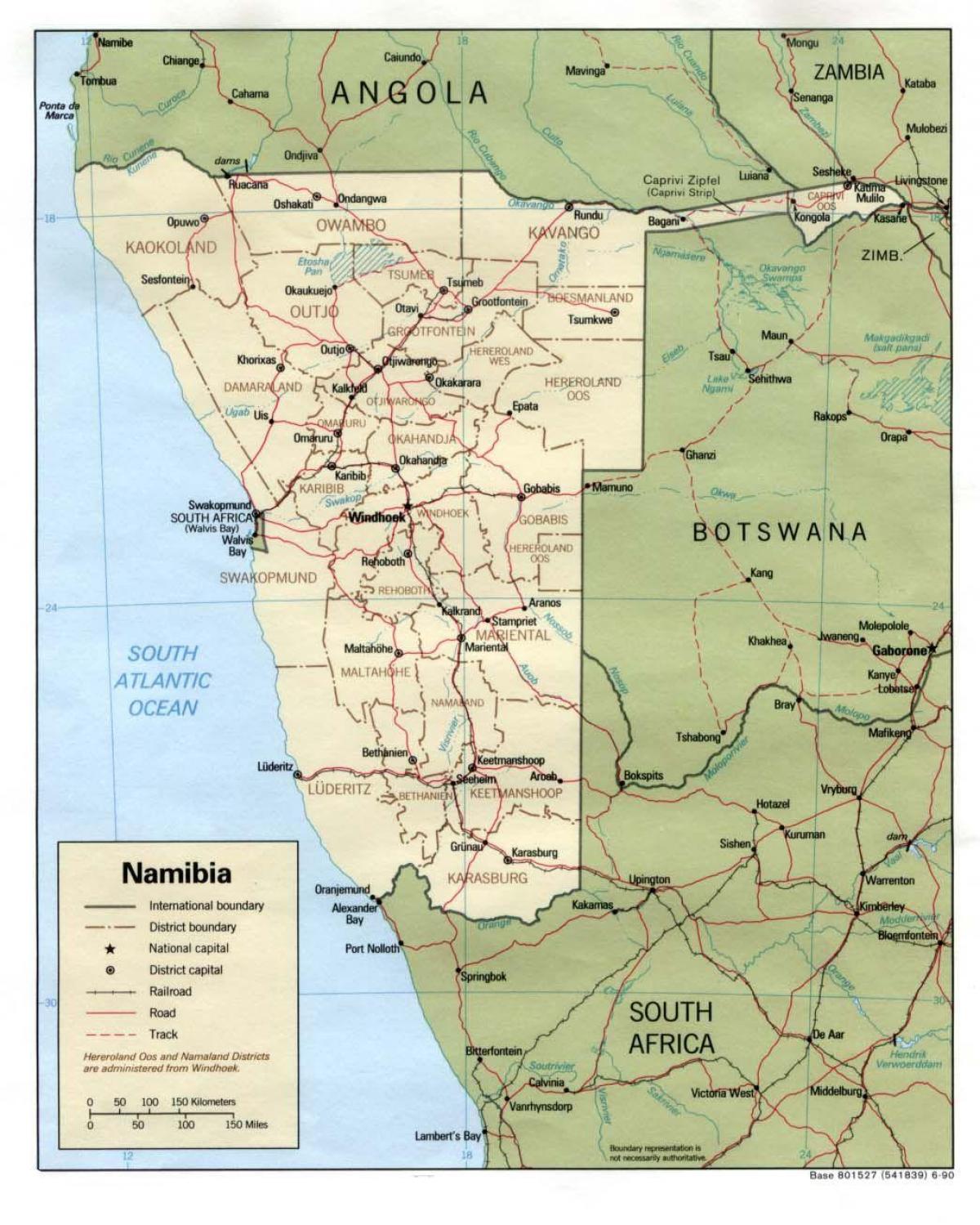 Mapa de Namíbia viatges