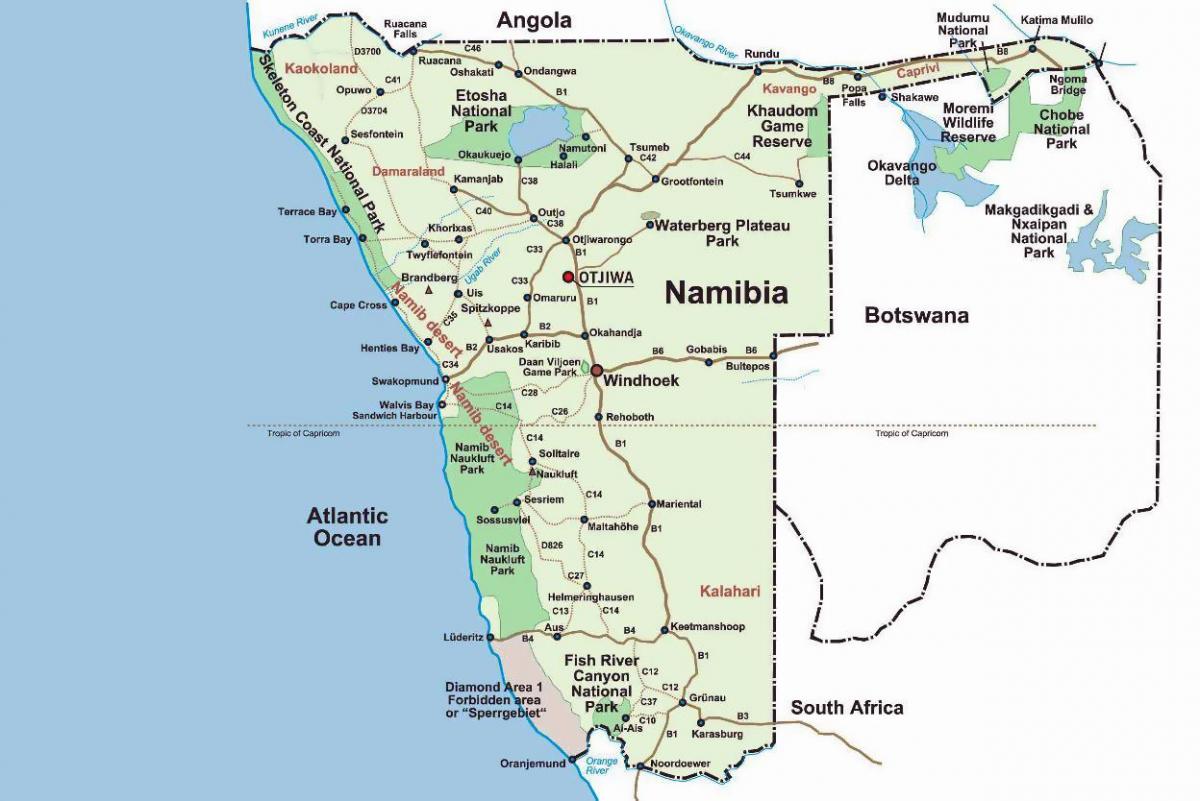 l'esquelet de la costa de Namíbia mapa